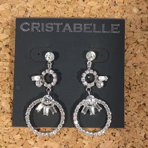 Cristabelle rhinestone hoop post earrings